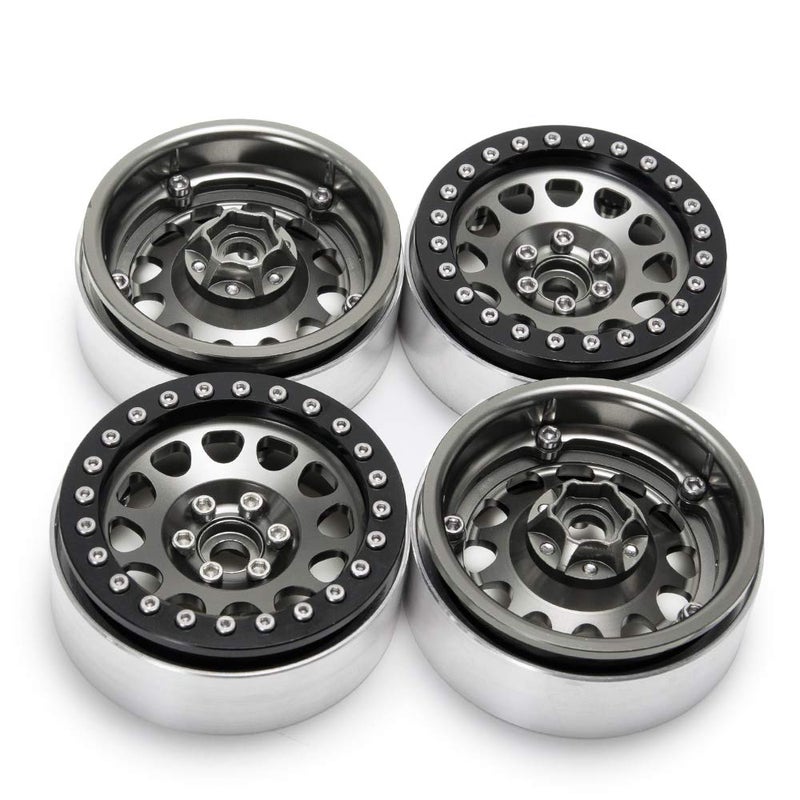 RCLIONS 4PCS Aluminum 2.2" Beadlock Wheels Rims for 1/10 RC Rock Crawler Car Axial Wraith SCX10 SCX10-II TRX4 - Image 3